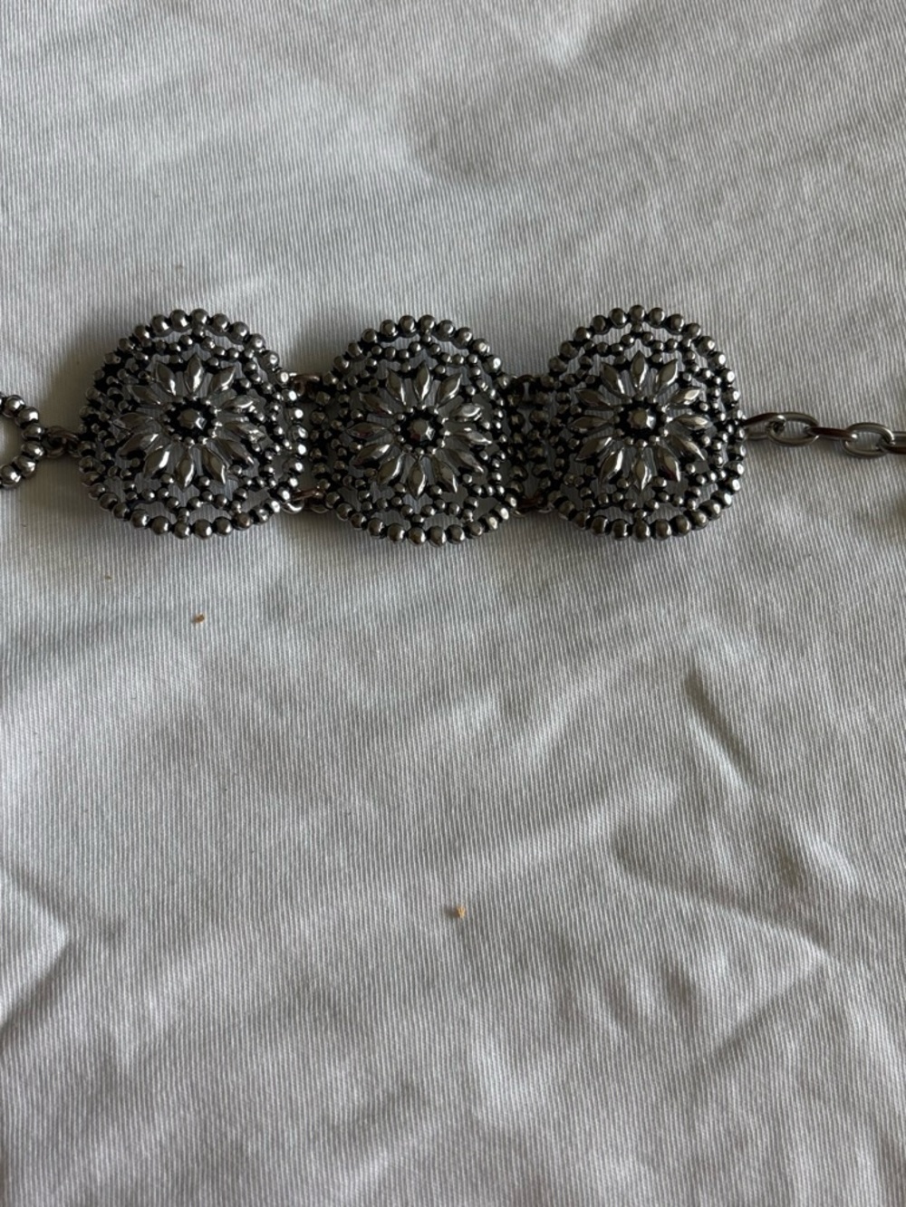 Gunmetal Floral Medallion Bracelet - Women Jewelry
